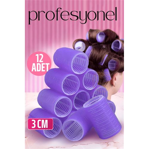 Turk 3 Cm Bigudi Saç Bigudisi Profesyonel 12 ADET