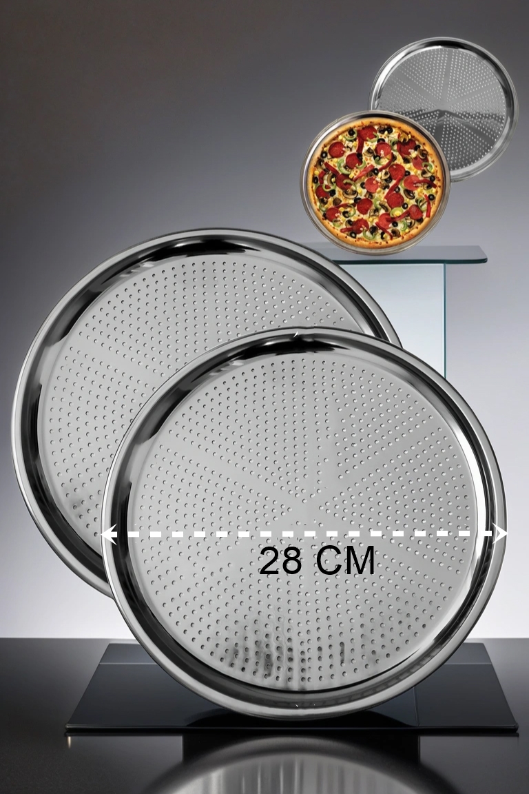 Turk Lahmacun Pizza Pide Pişirme Tepsisi 28 CM 2 li SET - Görsel 2