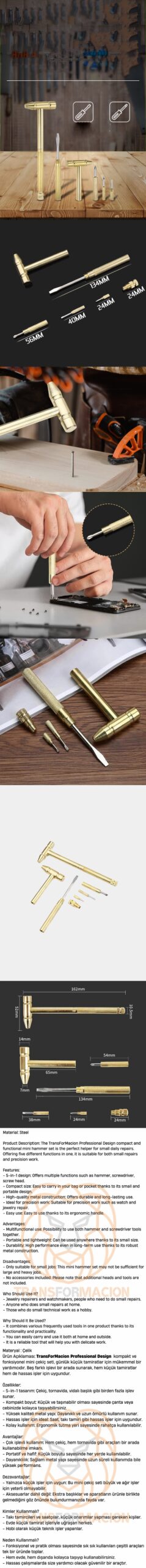 Turk Çekiç ve 4 Farklı Tornavida Multi Set - Görsel 2