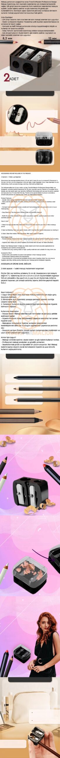 Turk Makyaj Kalem Açacağı Makyaj Malzemeleri Organizeri 712856 - Görsel 2
