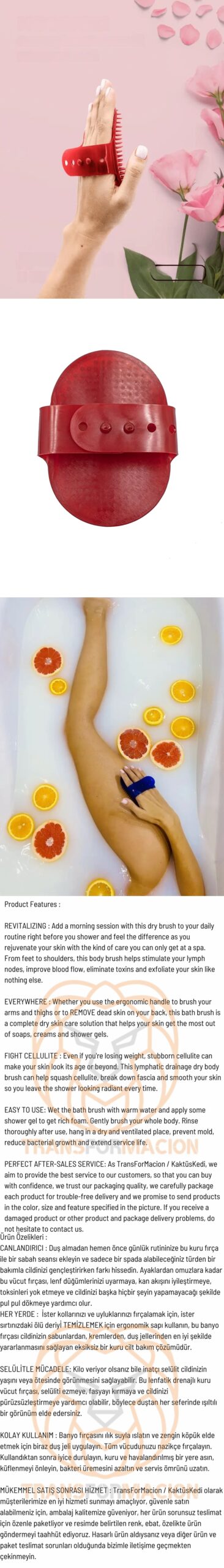 Turk Silikon Banyo Fırçası Masajlı - Görsel 2