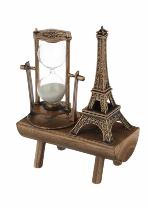 Dekoratif Eyfel Kulesi ve Kum Saati Vintage Tarzı Masa Süsü Biblo