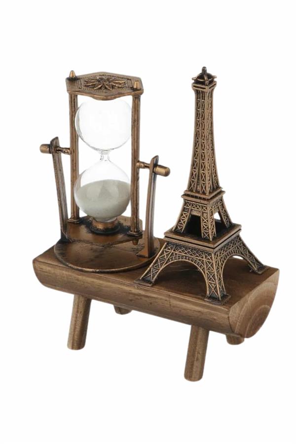 Klasik ve Şık Tasarımlı Demir Kule Kum SaatiZamansız bir dekorasyon öğesi olan Demir Kule Kum Saati