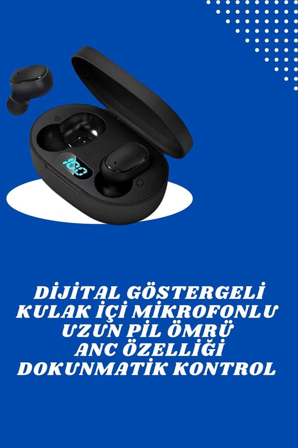 İkili Bluetooth Kulaklık Dijital Göstergeli Uzun Pil Ömrü Yüksek Ses Kaliteli