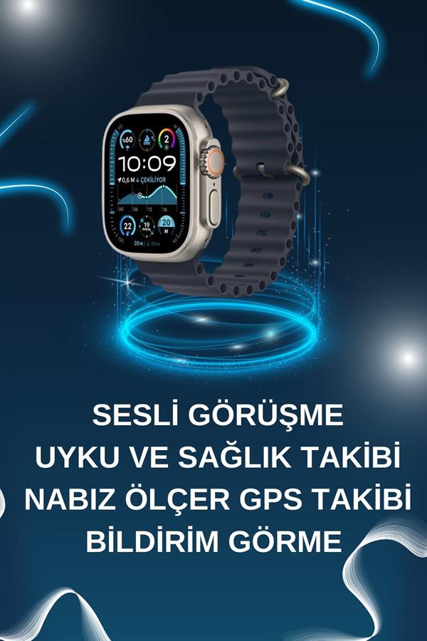 Akıllı Saat Bluetooth Bağlantılı NFC ve GPS Uyumlu Nabız Ölçer Sesli Görüşme