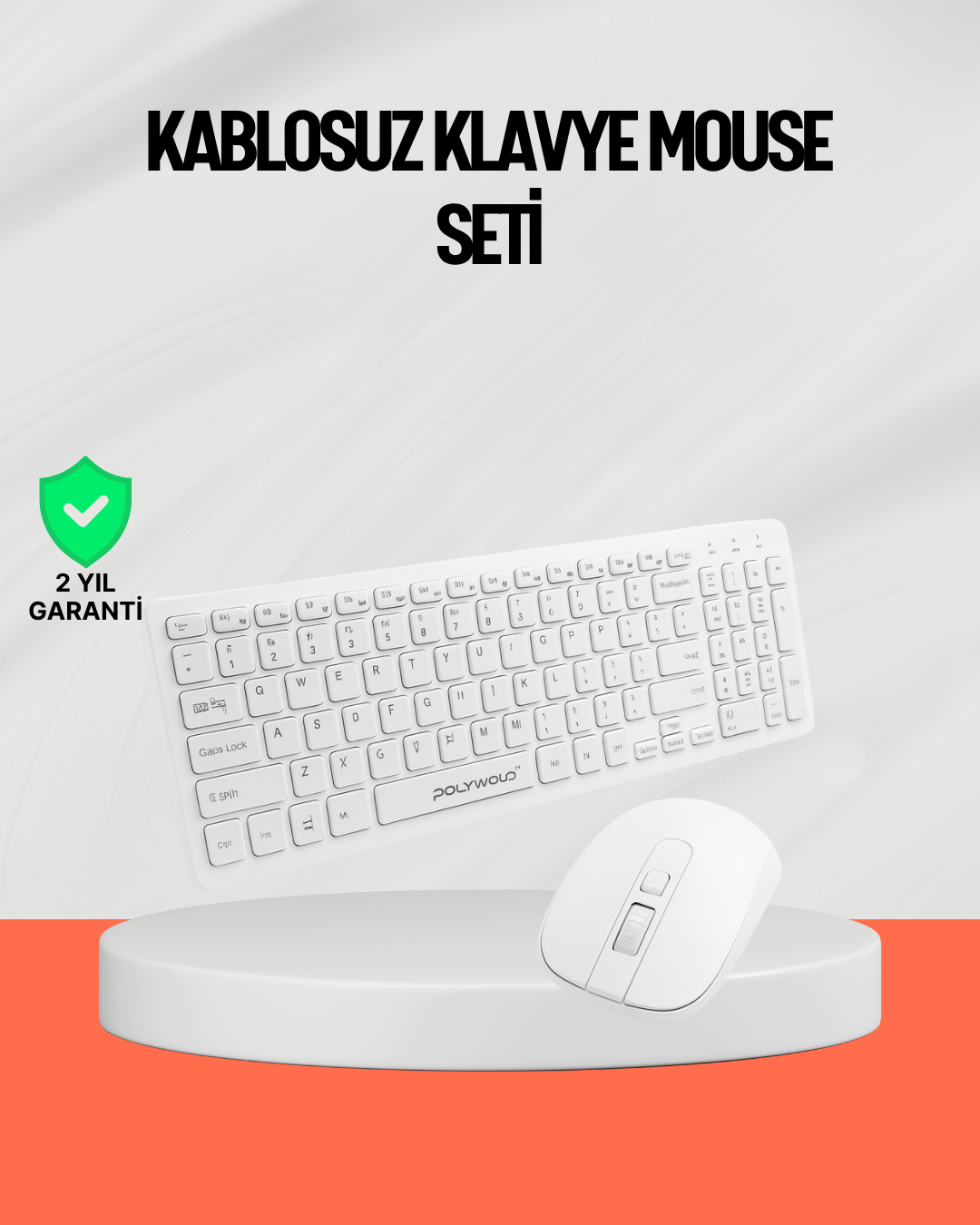 Beyaz Kablosuz Klavye Fare Seti Kablosuz Fare USB Alıcı PC Uyumlu