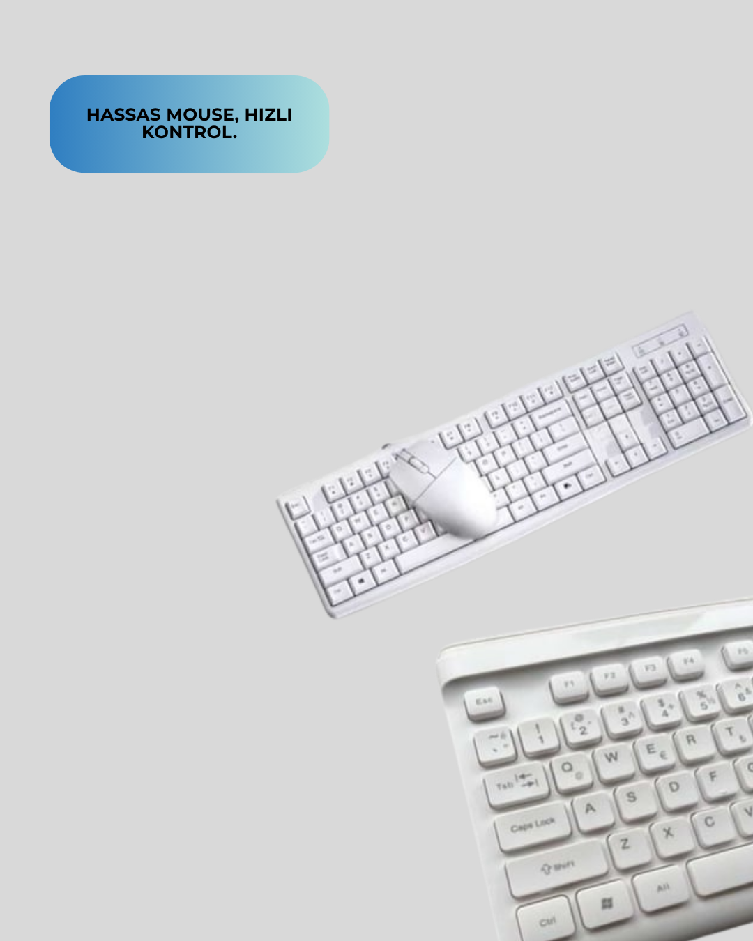 Türkçe karakterlere ve numerik tuşlara kolay erişim sağlayarak yazım ve veri giriş işlemlerini hızlı ve verimli hale getirir. İş veya günlük kullanım sırasında performansınızı artırmak için tasarlanmıştır. Klavye üzerinde yer alan multimedya tuşları