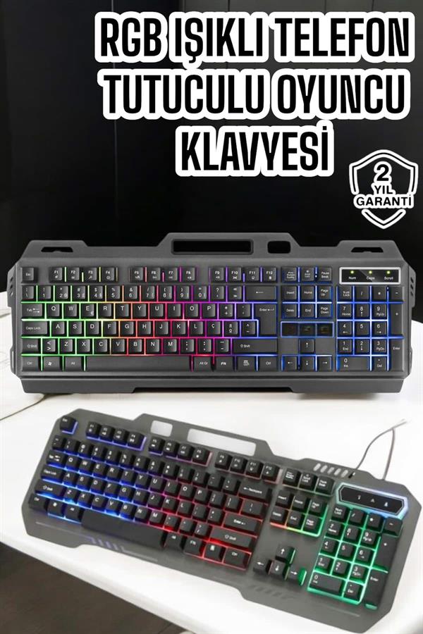 Işıklı klavye ve mouse seti