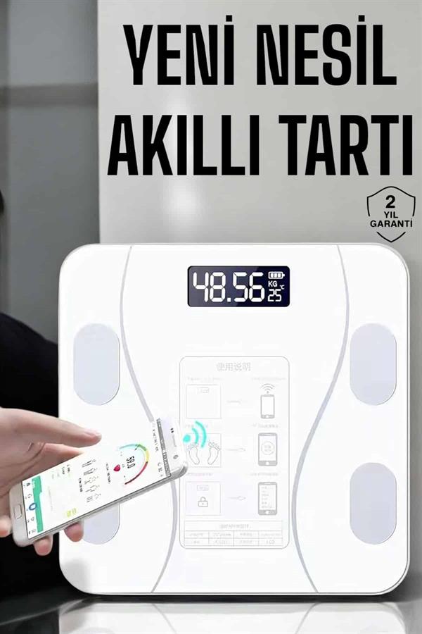 Minimalist ve modern tasarımıyla evinizin her köşesinde kullanabileceğiniz Akıllı Bluetooth Tartı