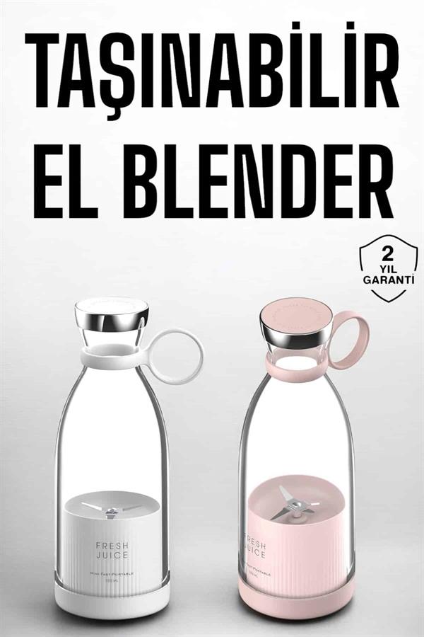 Gıda sınıfı malzemelerden üretilmiş olan taşınabilir kablosuz blender