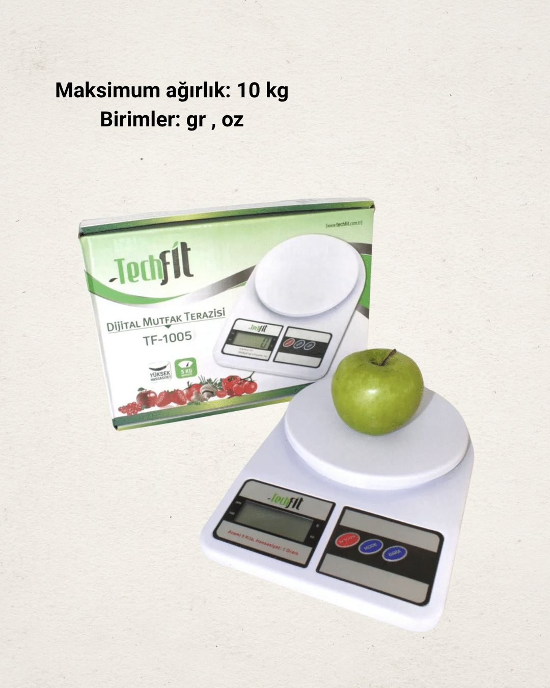 1 gram hassasiyetle ölçüm yapabilme özelliği sayesinde mutfakta profesyonel tariflerin tam ölçüsünde hazırlanmasına yardımcı olur. Maksimum 10 kg kapasitesiyle yalnızca küçük porsiyonlar değil
