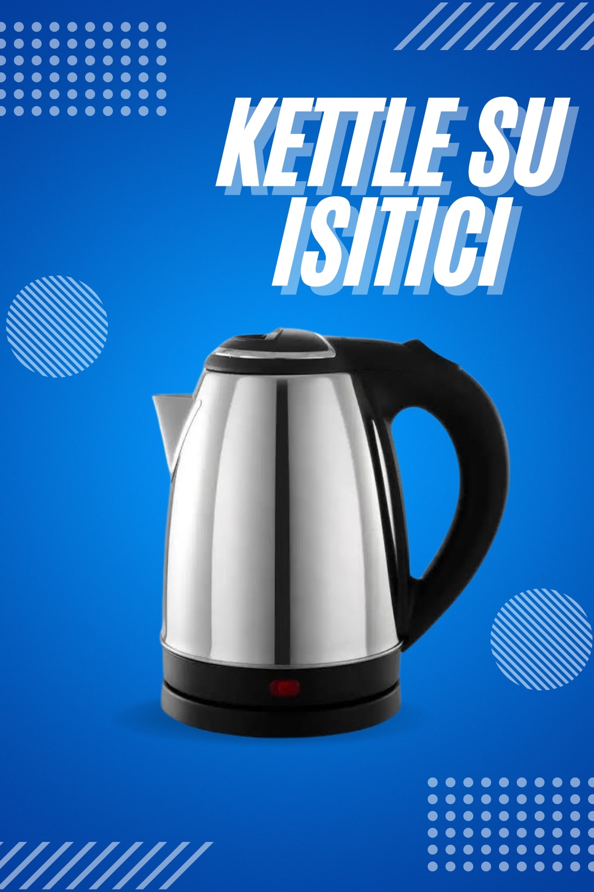 Elektrikli Paslanmaz Çelik Su Isıtcı Çelik Kettle 1.8 Lt. Uzun Ömürlü