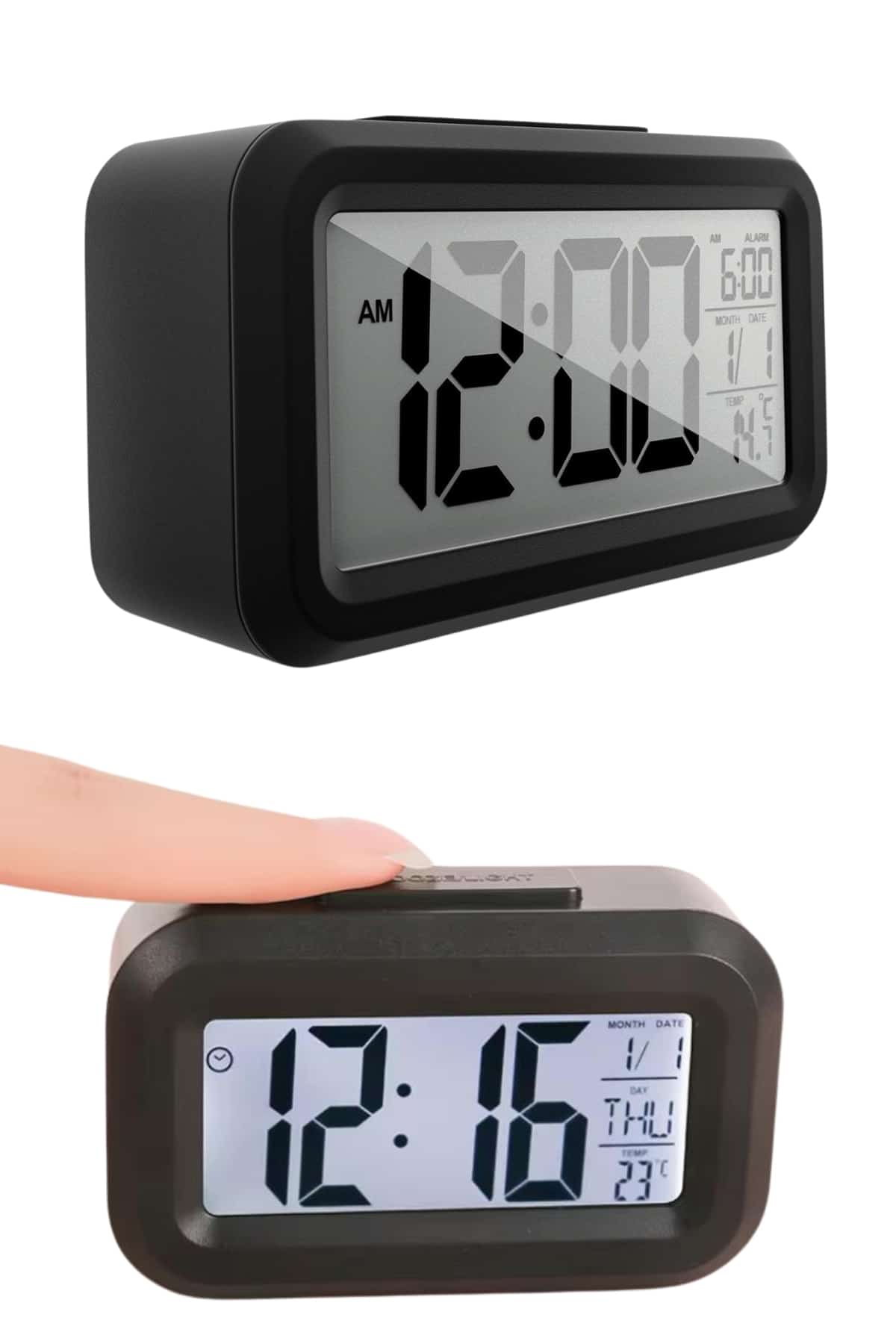 Şık ve modern tasarımıyla dikkat çeken bu dijital masa saati