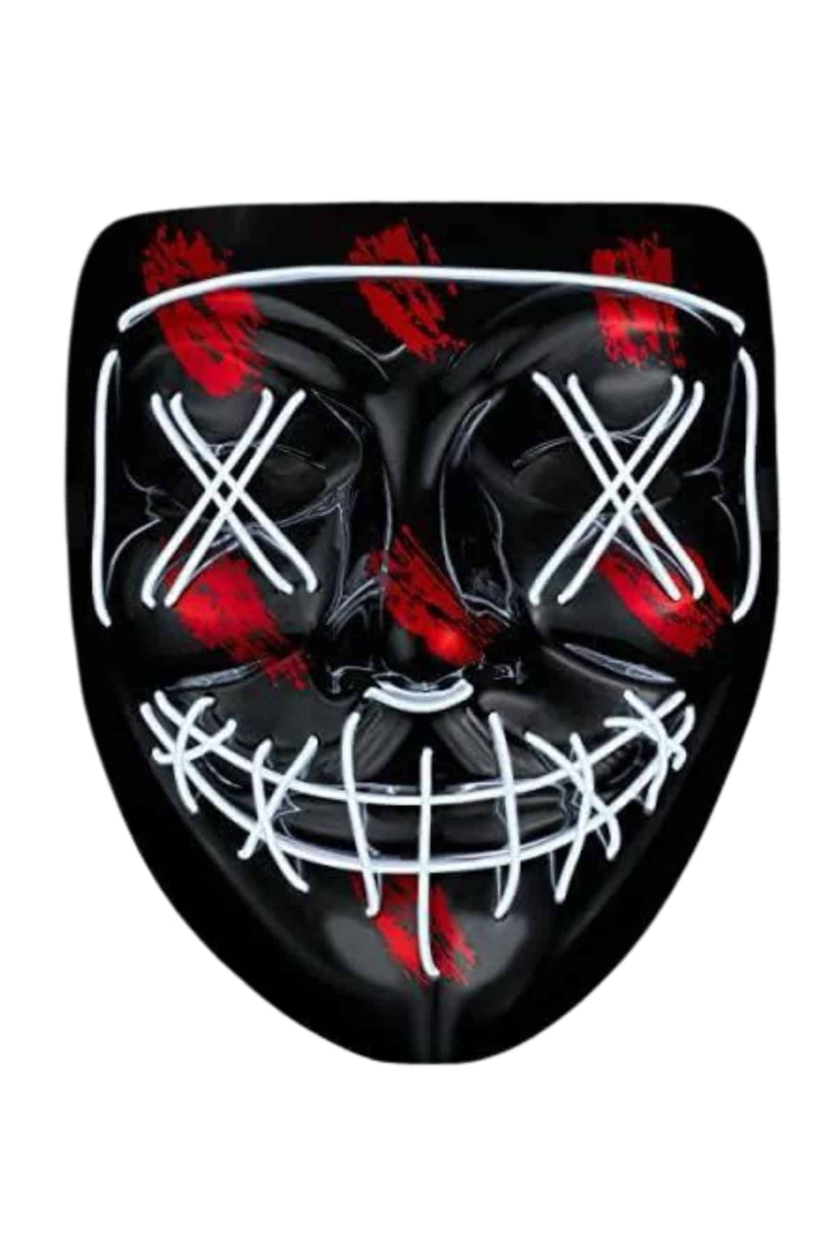 Geceleri fark edilmek ve etkileyici bir görünüm yakalamak isteyenler için tasarlanan bu LED ışıklı maske