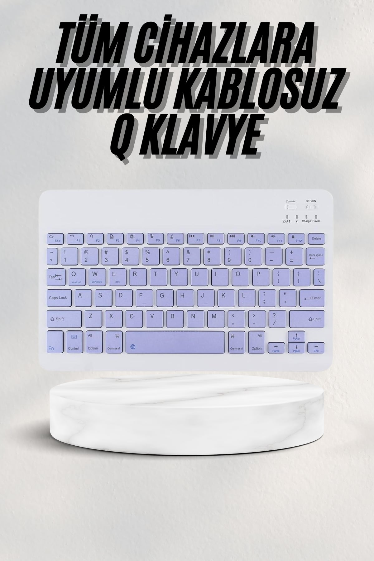 Android ve İOS Uyumlu Bluetooth Kablosuz Türkçe Q Klavye Renkli