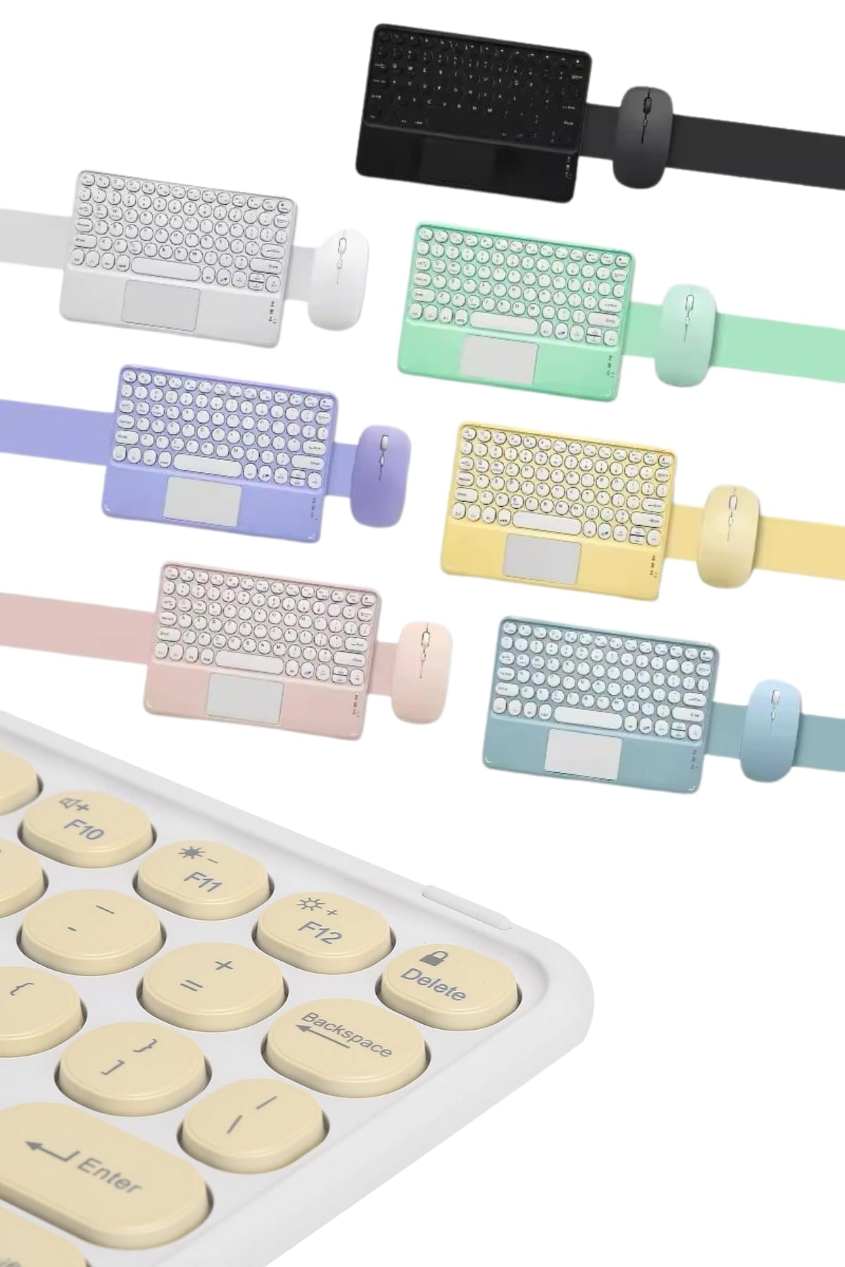 Bluetooth touchpad klavye ile tablet deneyiminizi bir üst seviyeye taşıyın. Rahat tuş yerleşimi ve hassas dokunmatik yüzeyi sayesinde