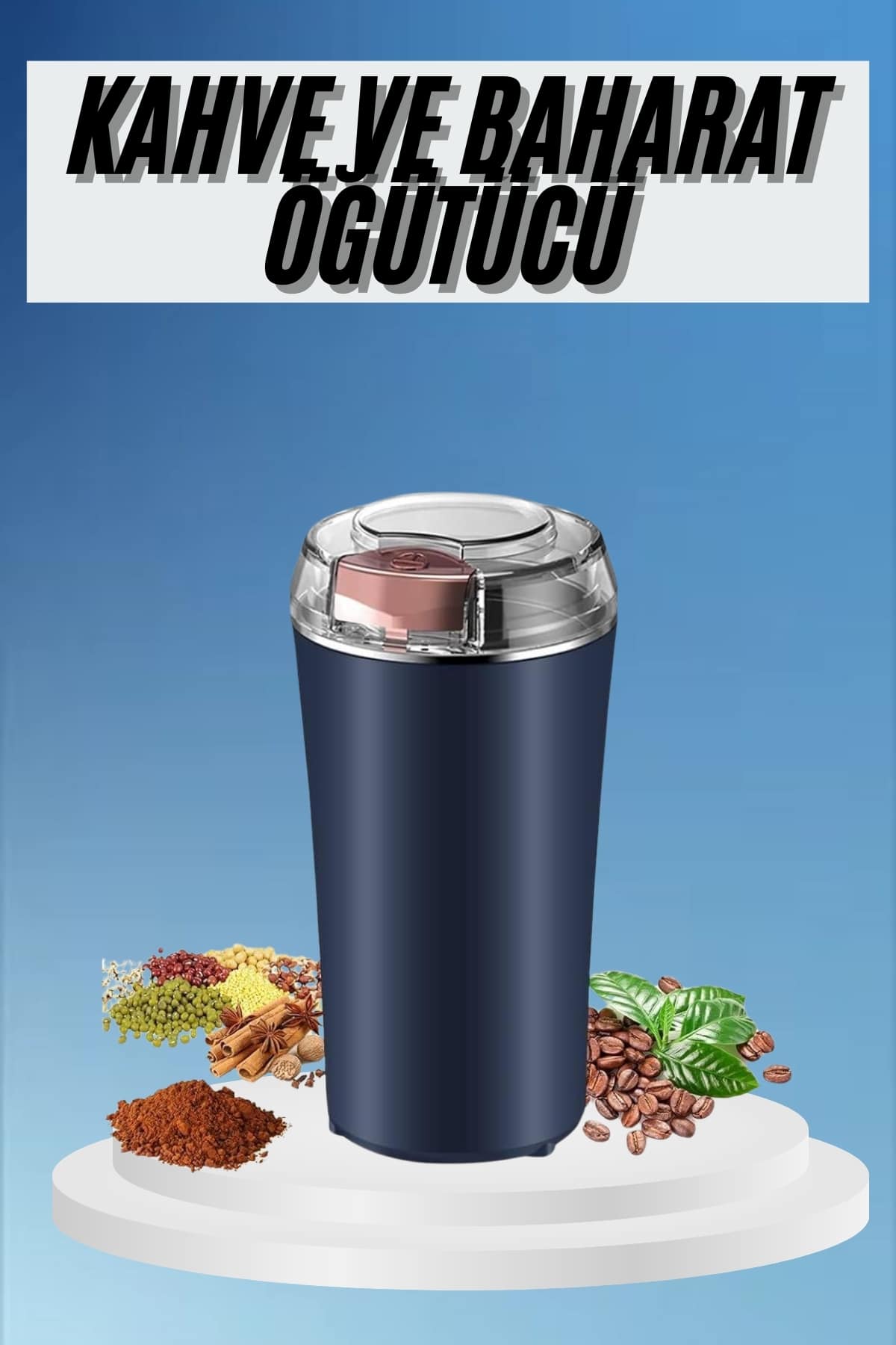 Kahve ve Baharat Öğütücü Kolay Temizlenebilir Paslanmaz Çelik Taşınabilir