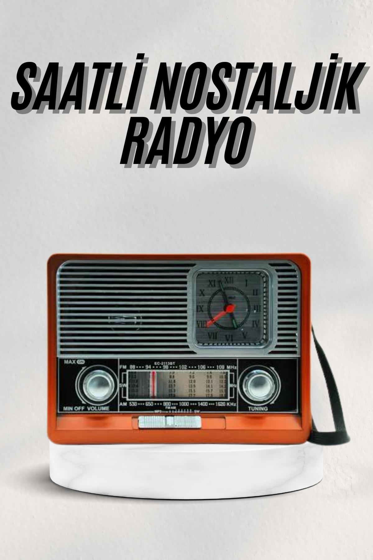 Vintage Nostaljik Radyo AUX USB SD Kart Girişli Şarjlı Bluetooth Bağlantılı