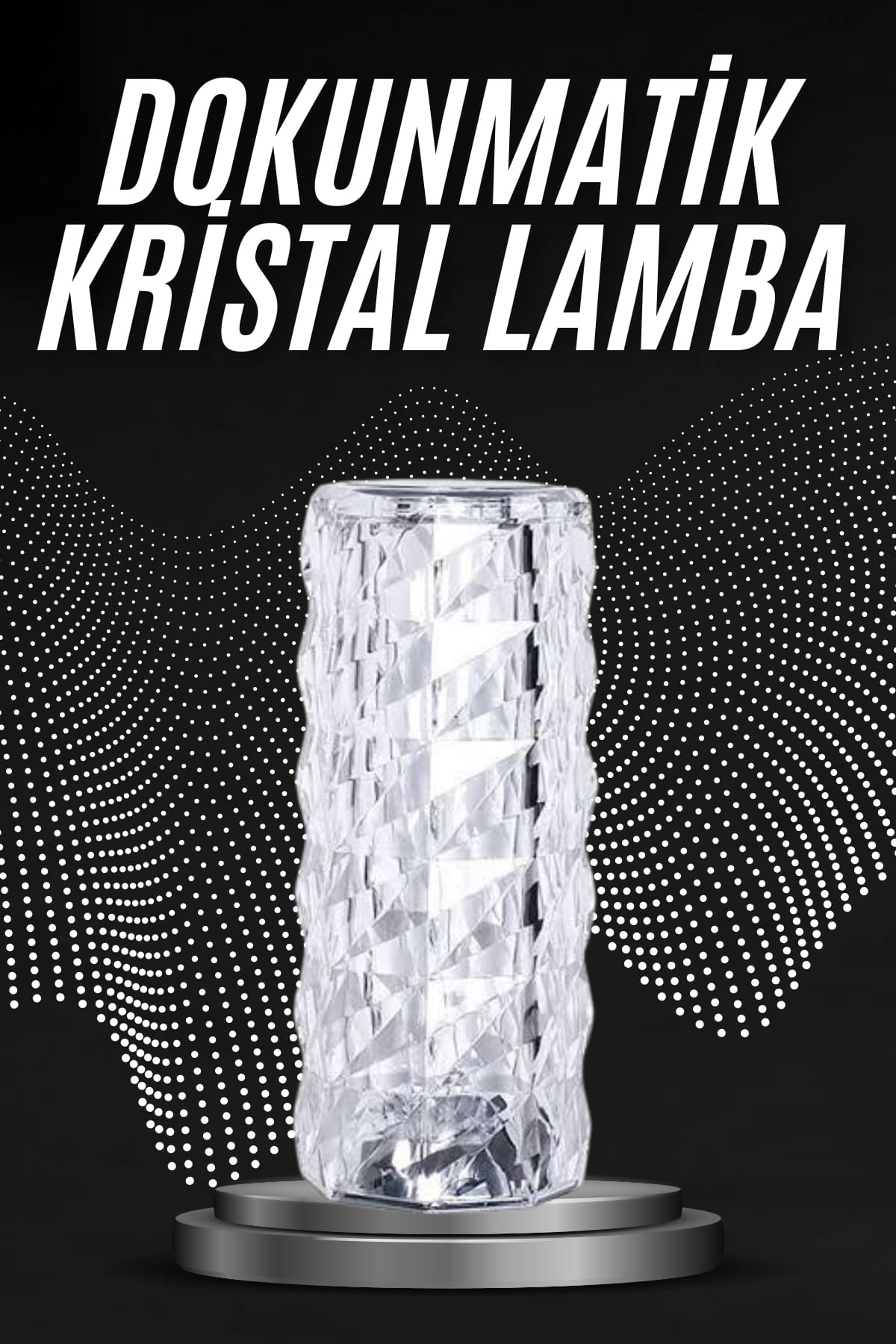 Kristal Lamba Masa Lambası Şarjlı Masa Lambası Dokunmatik Sensör Usb Şarjlı