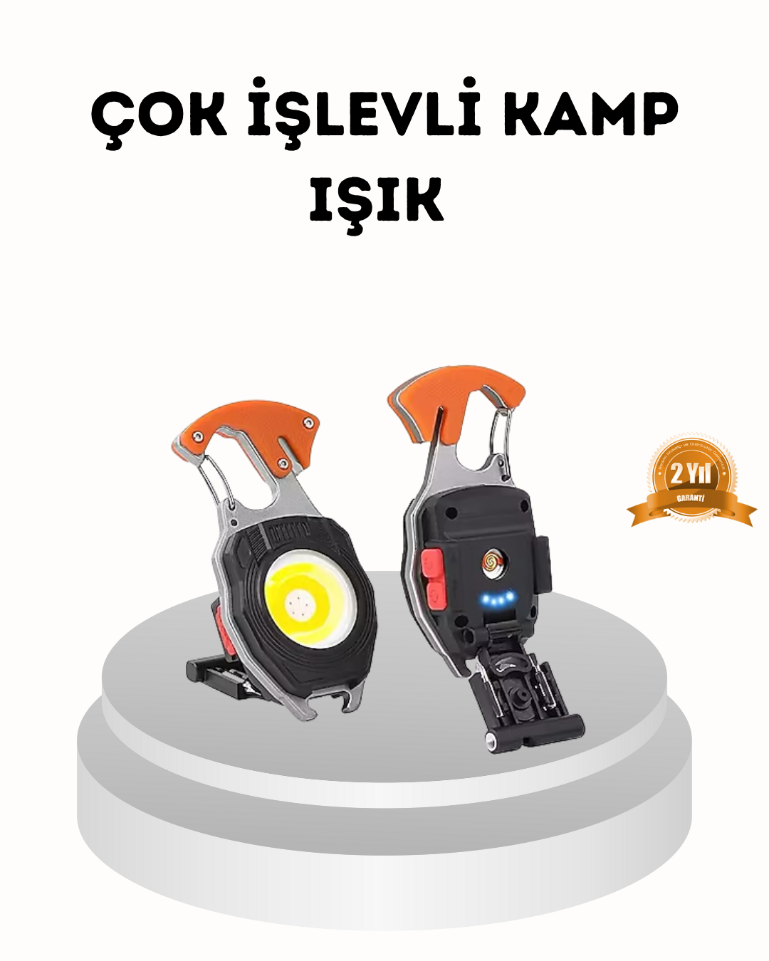 Şarj Edilebilir Çok Amaçlı Mini Fener – Güvenlik Düdüklü Kompakt ve Hafif Tasarım