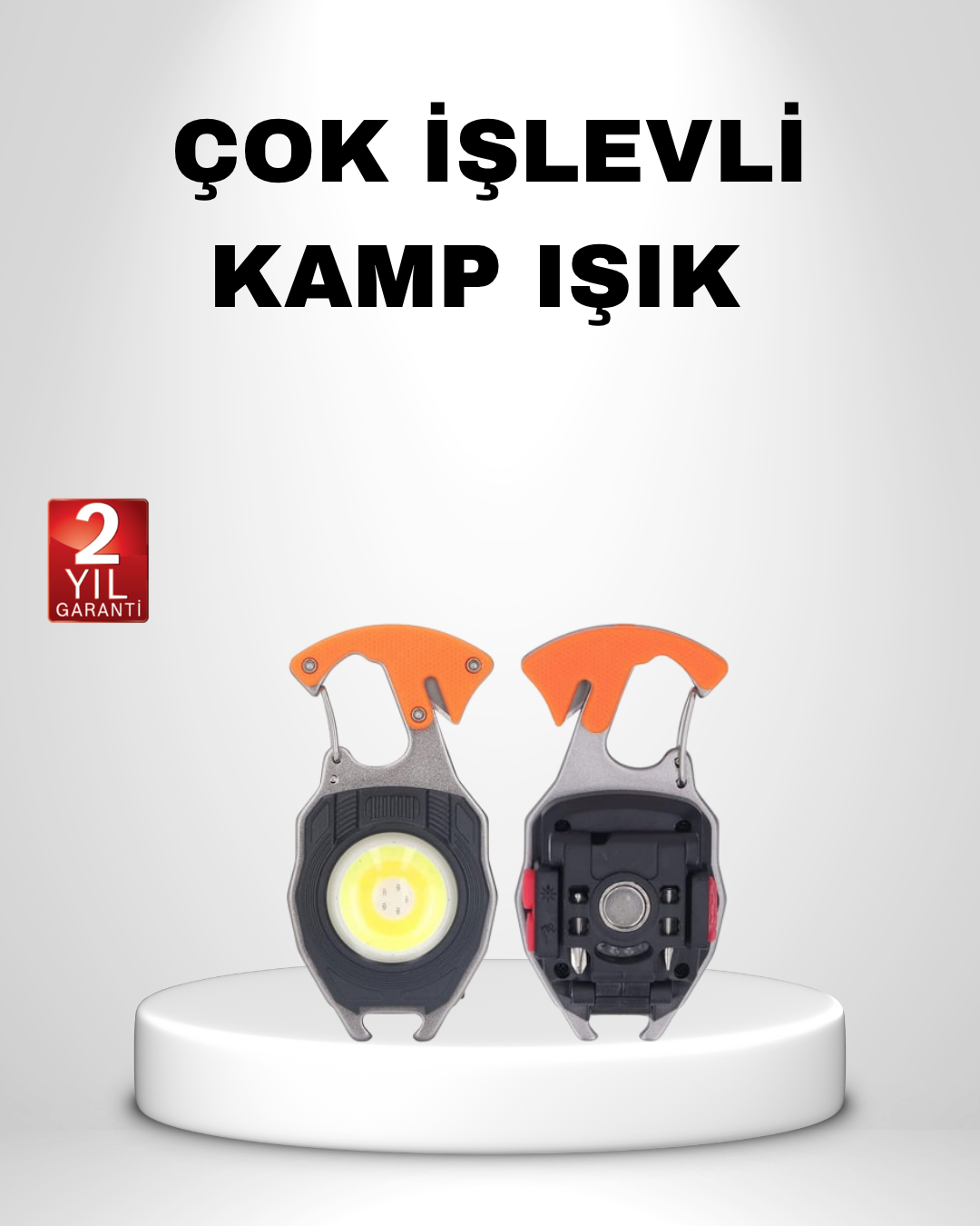 Mini LED Anahtarlık Fener – Şişe Açacağı Tornavida Düdük ve USB Şarj Özellikli