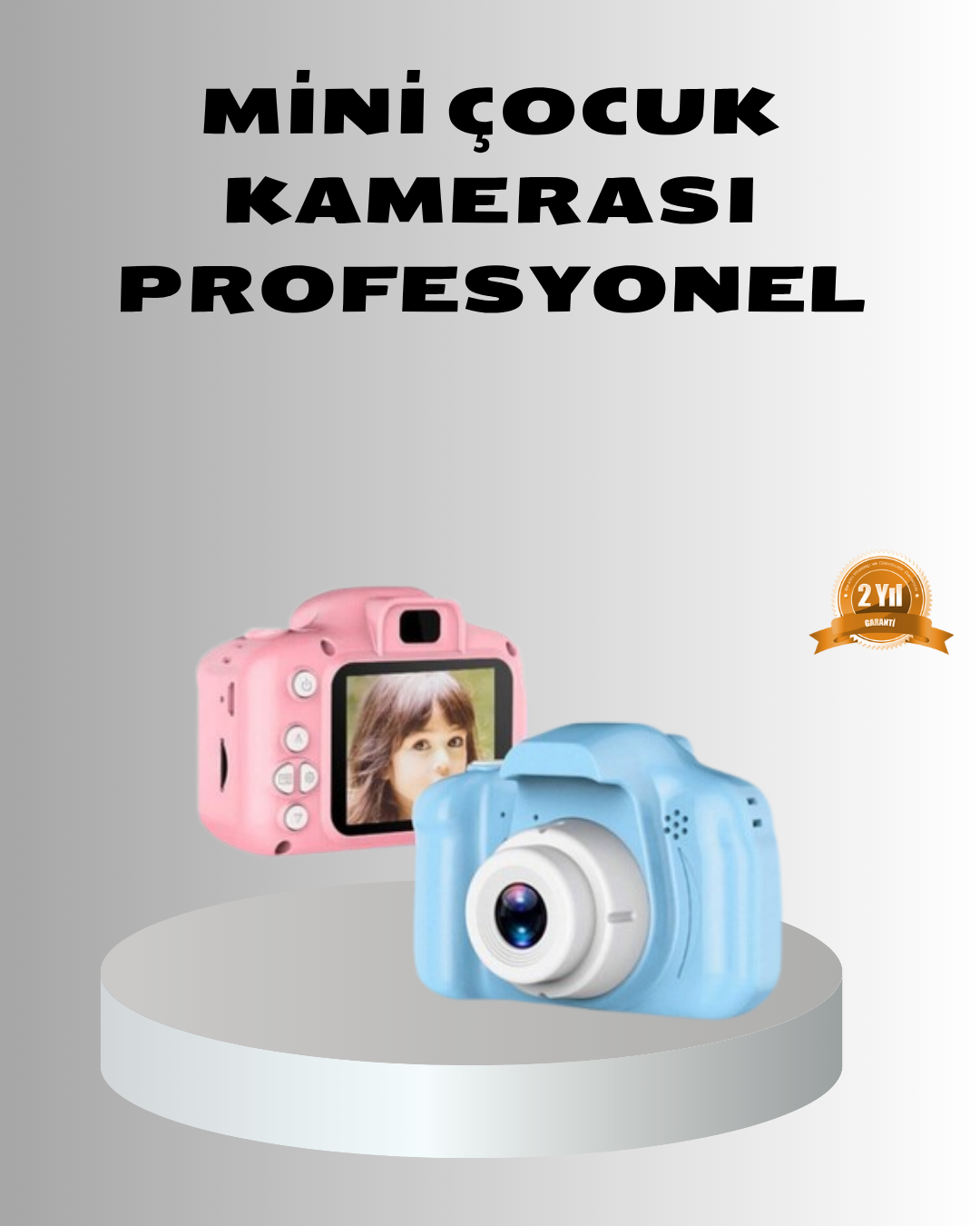 8MP Mini Çocuk Fotoğraf Makinesi – Pembe Ses Kaydı Özellikli