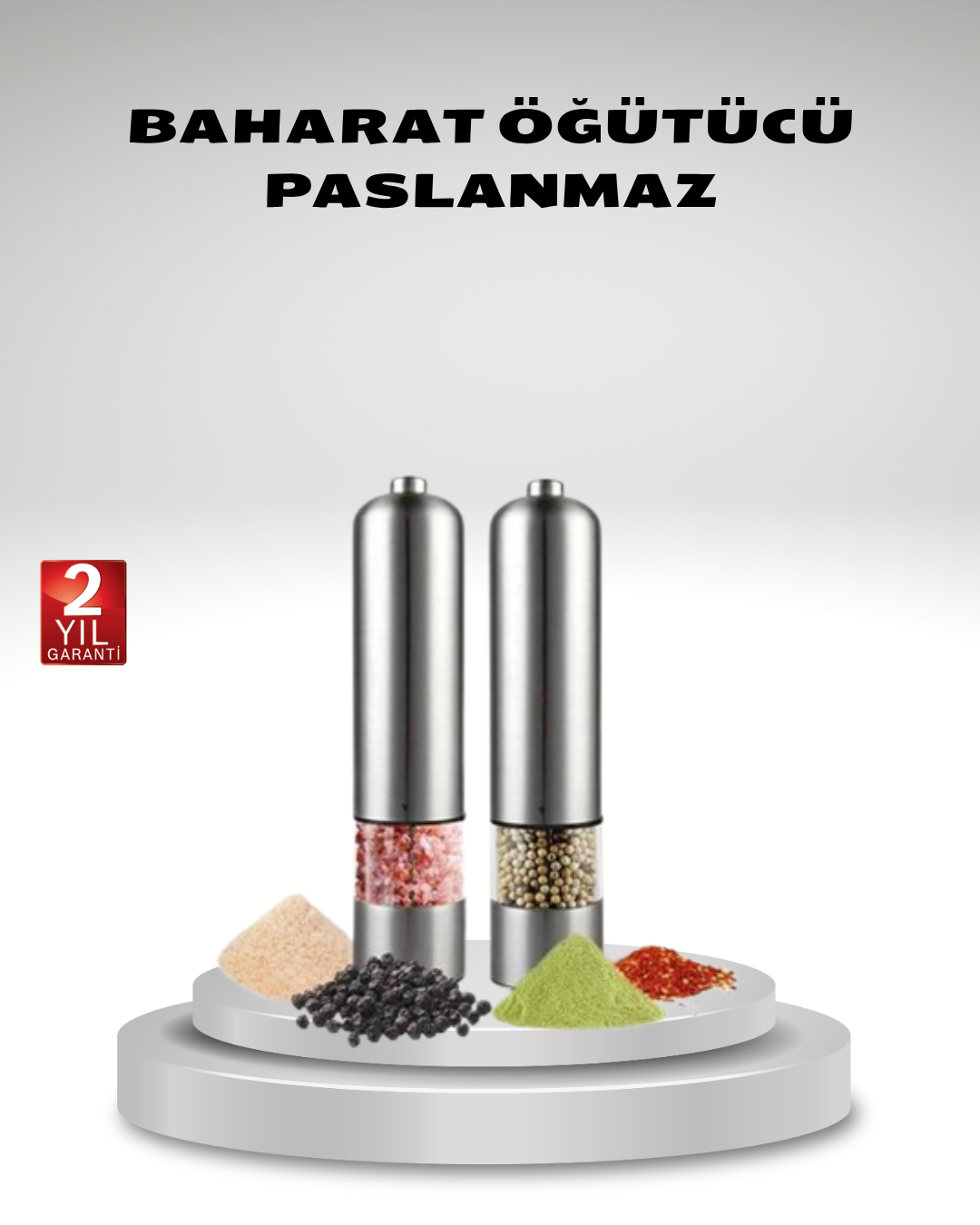 Otomatik Pilli Tuz ve Karabiber Öğütücü Seti