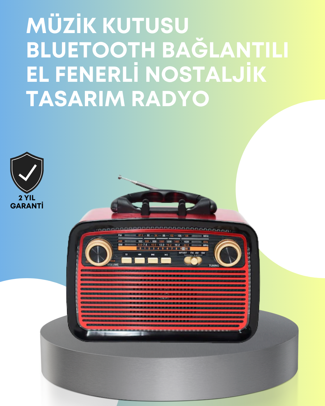 Taşınabilir Bluetooth Hoparlör – Modern Teknoloji ile Nostaljik Radyo Deneyimi FM/AM Fonksiyonu