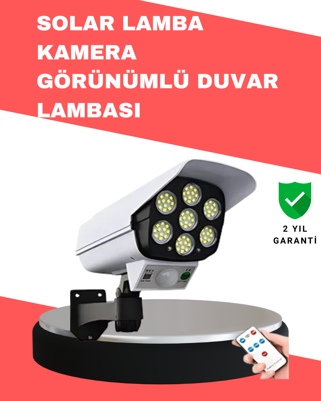 PVC+PC Malzemeli 2'si 1 Arada Güvenlik Lambası – Ayarlanabilir Başlık ve Panel Açısı