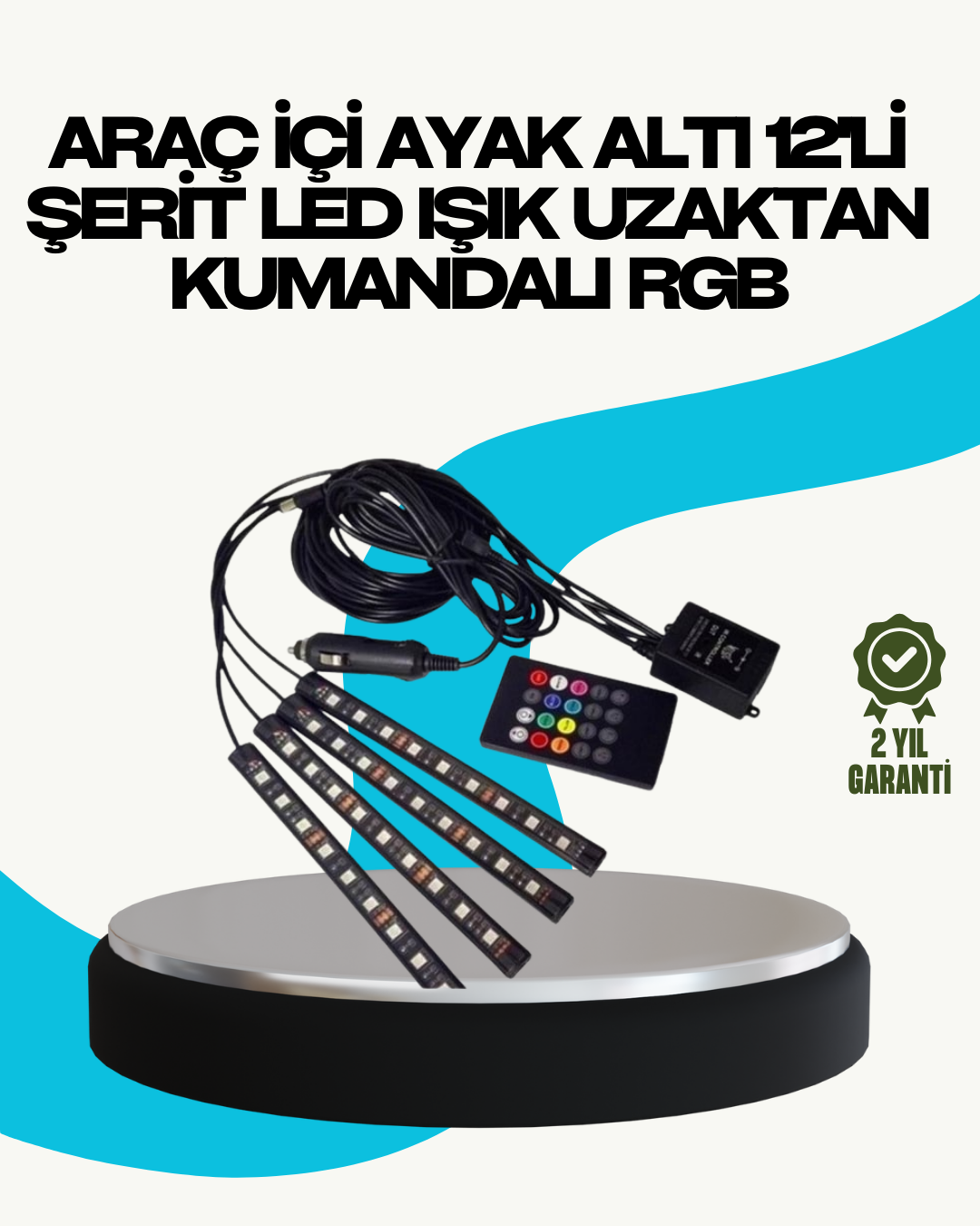 RGB Geçişli 4 Parça Araç İçi Aydınlatma