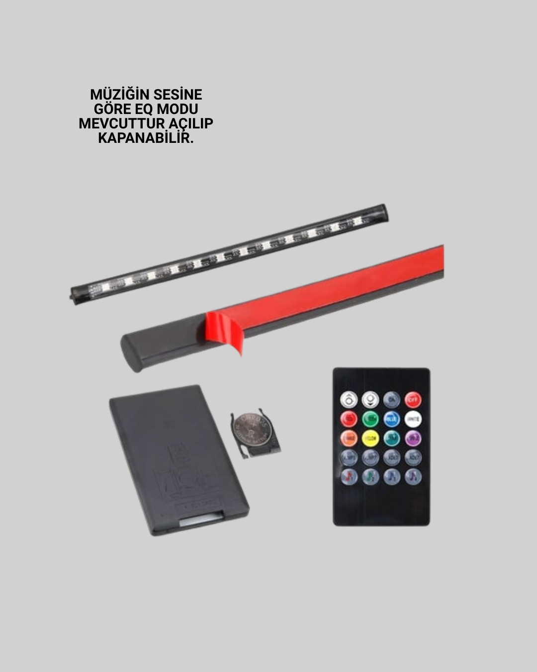 araç içerisinde renkli ve dinamik bir ambiyans yaratmak isteyenler için tasarlanmıştır. Her biri 13 cm olan 4 adet ışık ünitesi