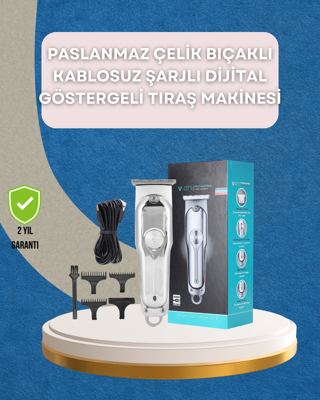 Saç ve Sakal Kesme Makinesi – Şarjlı Profesyonel Performans Ayarlanabilir Uzunluk