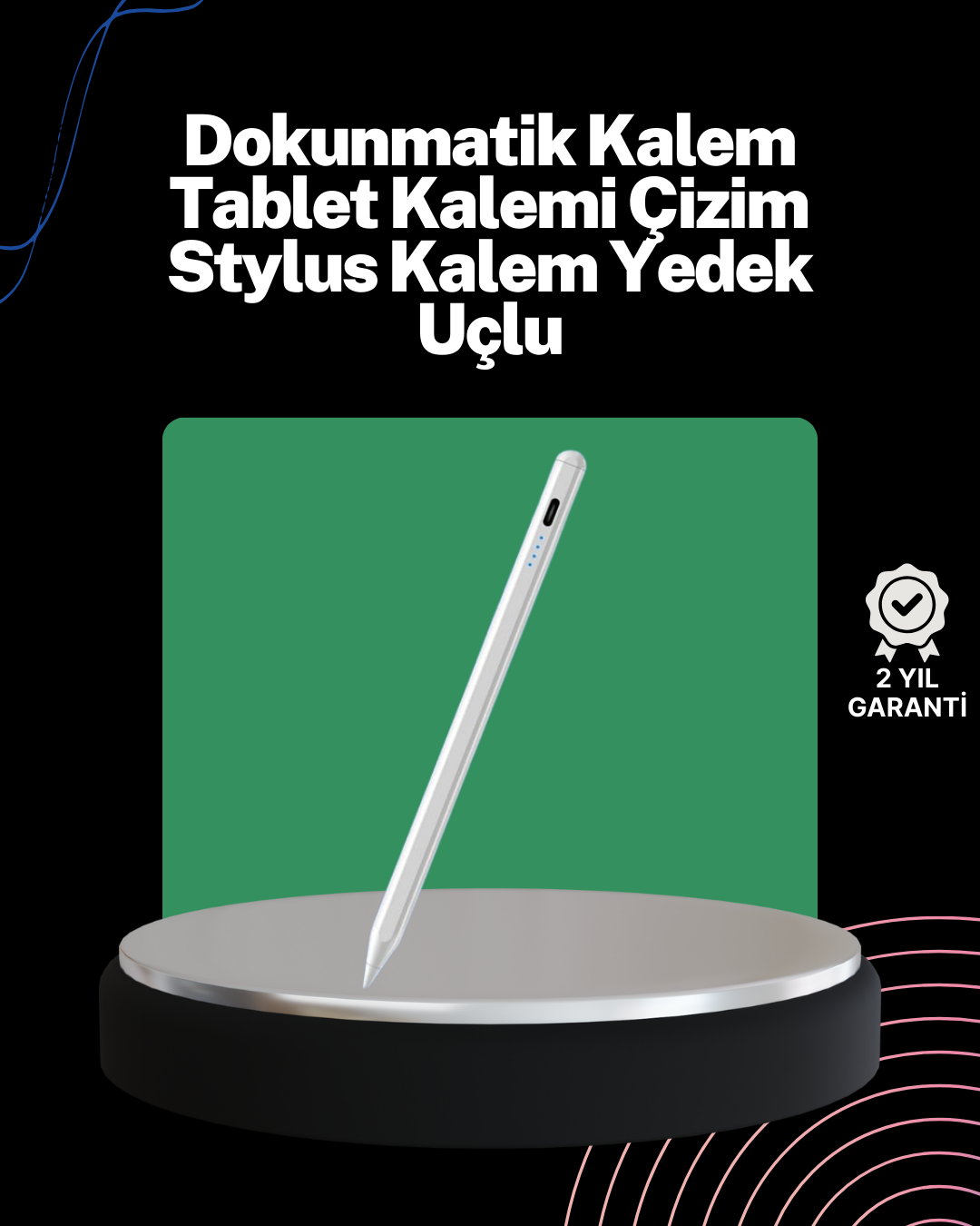 Akıcı Yazı ve Çizim için Eğim Sensörlü Dijital Kalem – 20 Saat Kesintisiz Kullanım