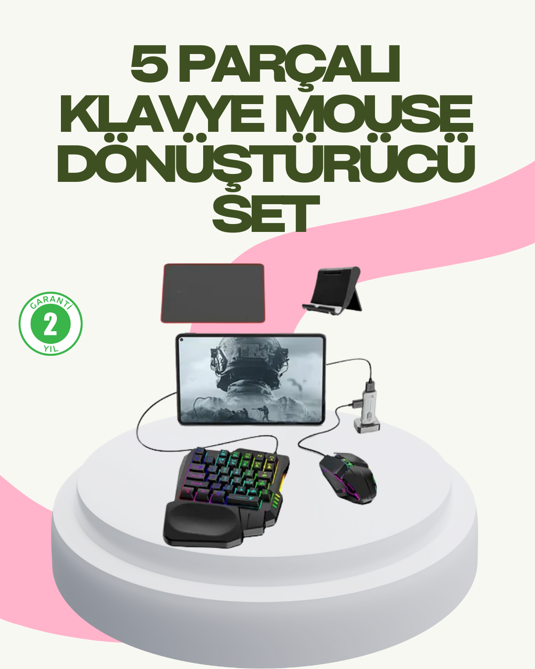 Rekabetçi Mobil Oyun Aksesuarı | Klavye + Mouse + Hızlı Dönüştürücü