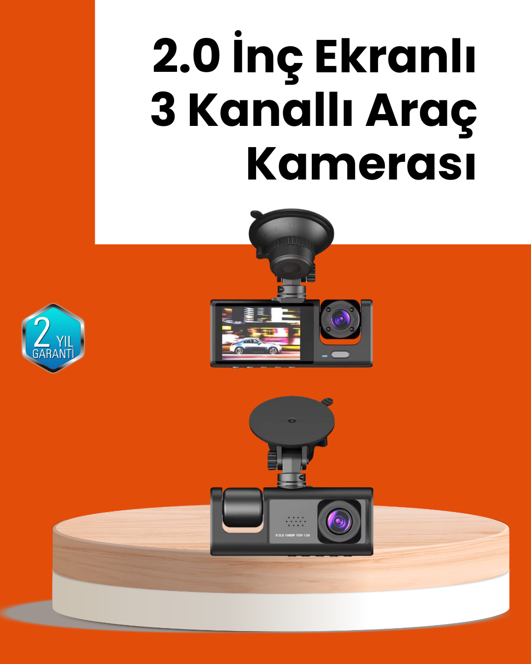 Full HD Araç Kamerası Çift Yönlü Kayıt ve Darbe Sensörü