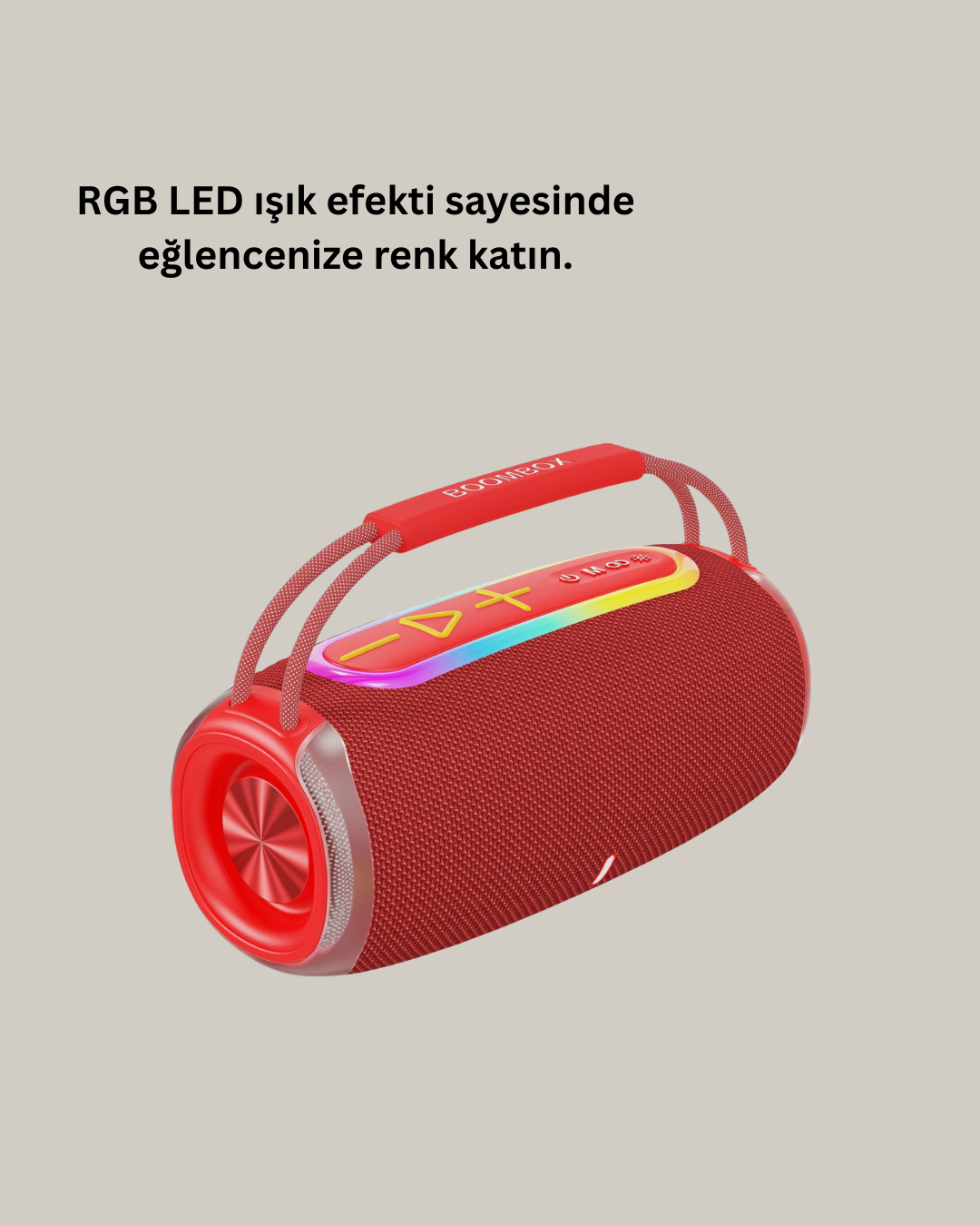 RGB LED ışıklı bu taşınabilir hoparlör