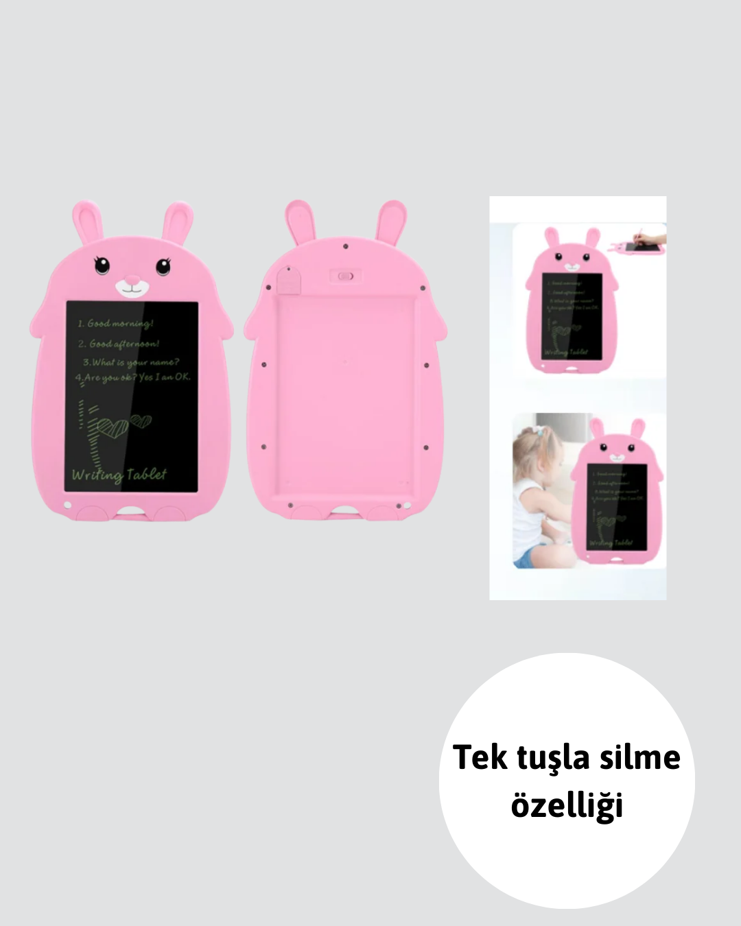 Çocukların hayal gücünü geliştirmek için üretilen kağıt benzeri LCD yazı tableti