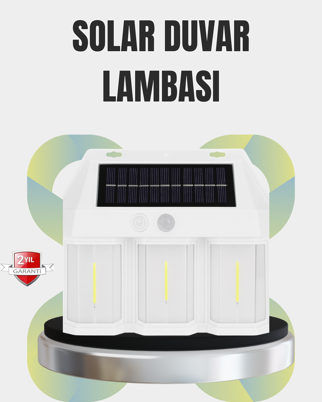 PIR Sensörlü Solar Lamba – Otomatik Şarj ve Gece Aydınlatma