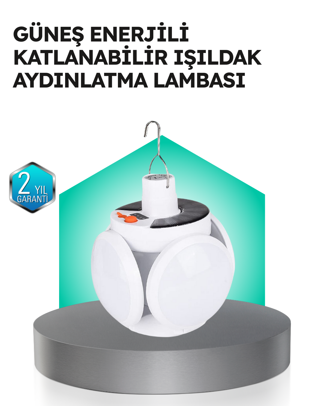 Pratik Katlanabilir Solar LED Aydınlatma Lambası