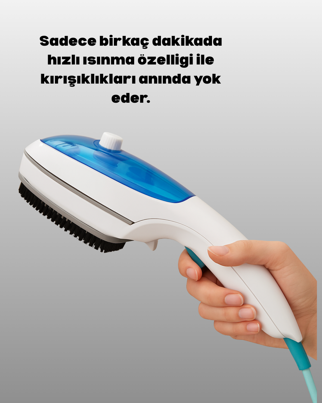 kırışıklıkları hızlıca yok ederek hayatınızı kolaylaştırır. Ütü masasına gerek kalmadan askıdaki kıyafetlerde bile etkili sonuç verir. Buharın derinlemesine nüfuzu sayesinde kumaşlar kısa sürede pürüzsüz hale gelir. İpek