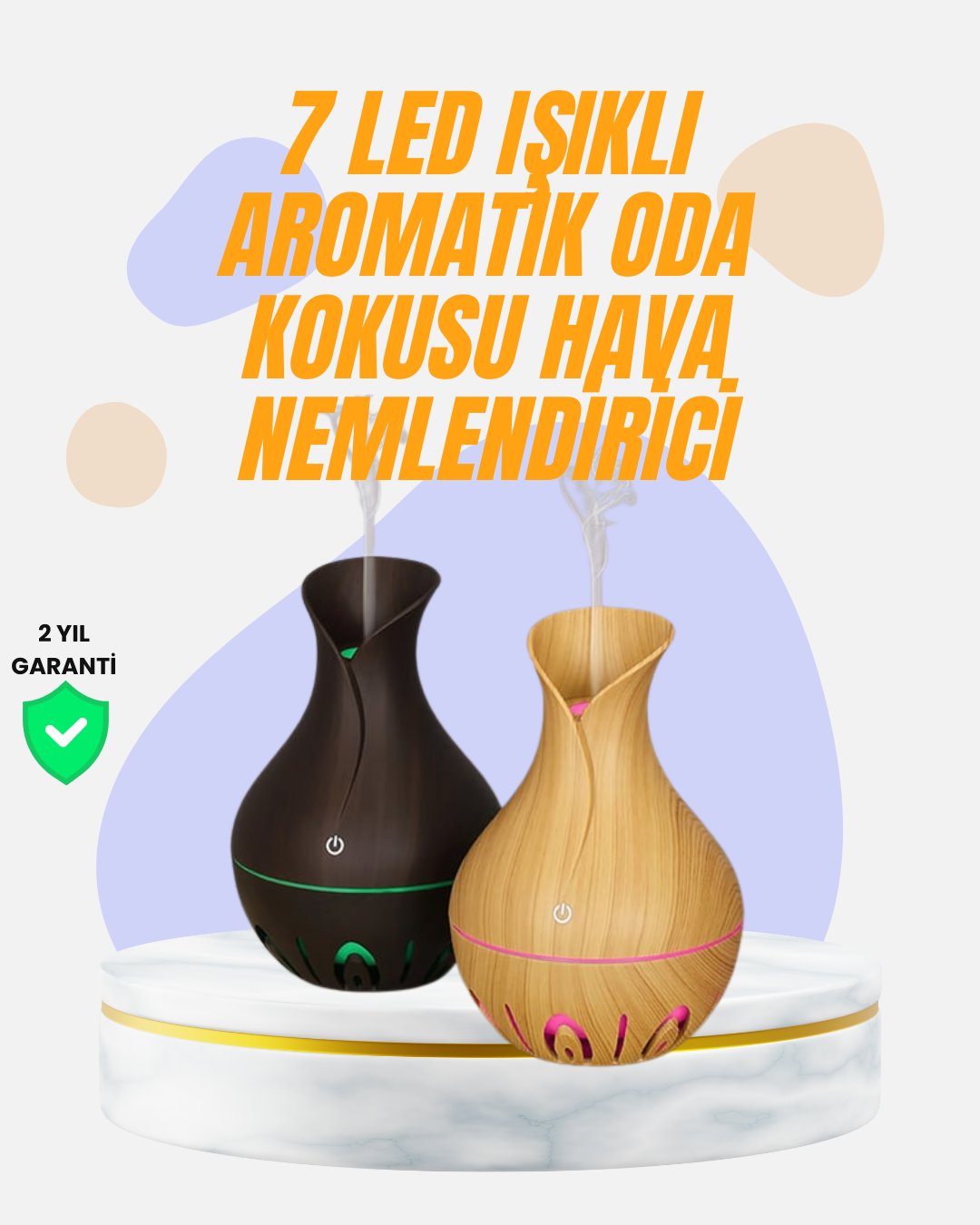 Led Işıklı Ultrasonik Oda Nemlendirici ve Uçucu Yağ Difüzörü