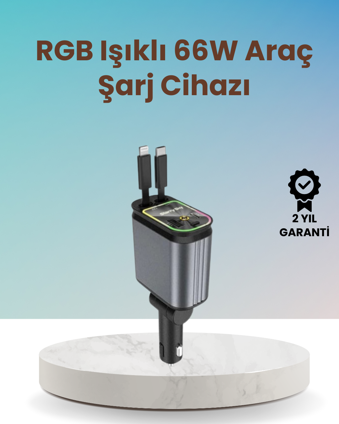 BMW Mercedes Audi Volkswagen Araçlar için 4’ü 1 Arada Hızlı Şarj Cihazı