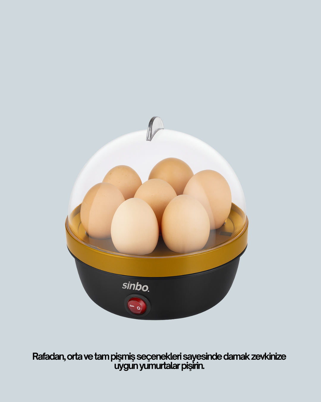 tek seferde 7 adet yumurtayı pişirerek kahvaltı sofralarına pratiklik kazandırır.Rafadan