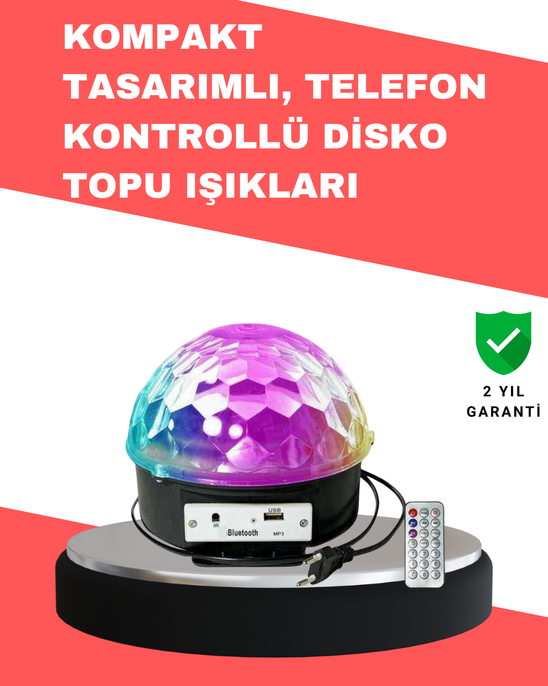 Çok Renkli LED Masaüstü Disko Topu Parti Aydınlatma Cihazı