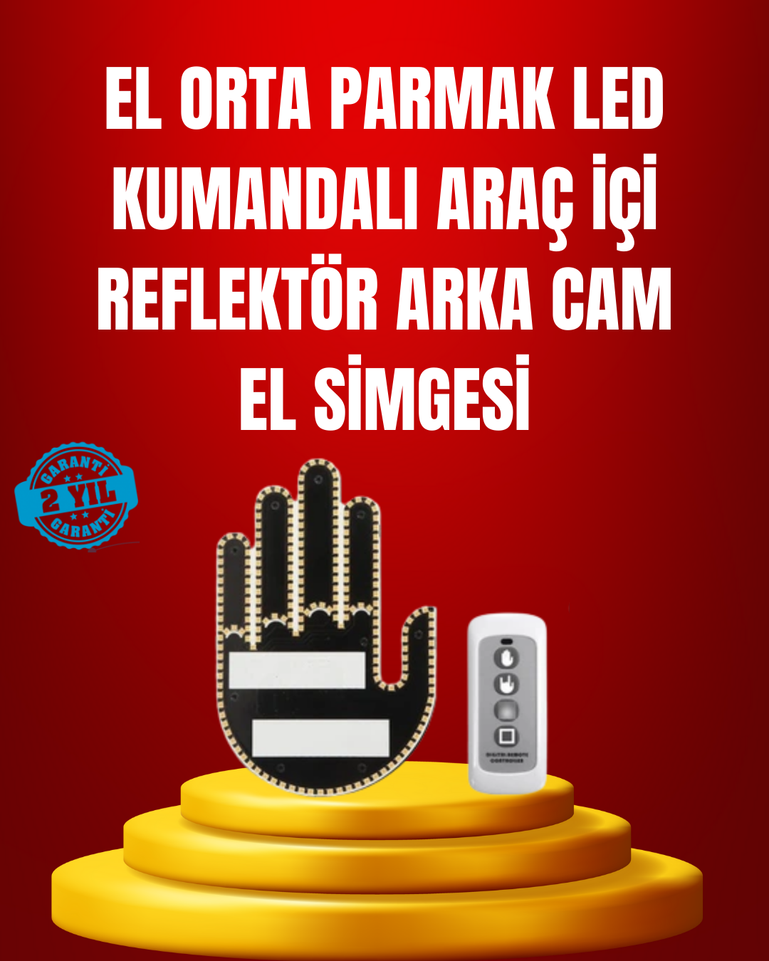 Suya Dayanıklı LED El Park Uyarı Cihazı Uzaktan Kumandalı 2025