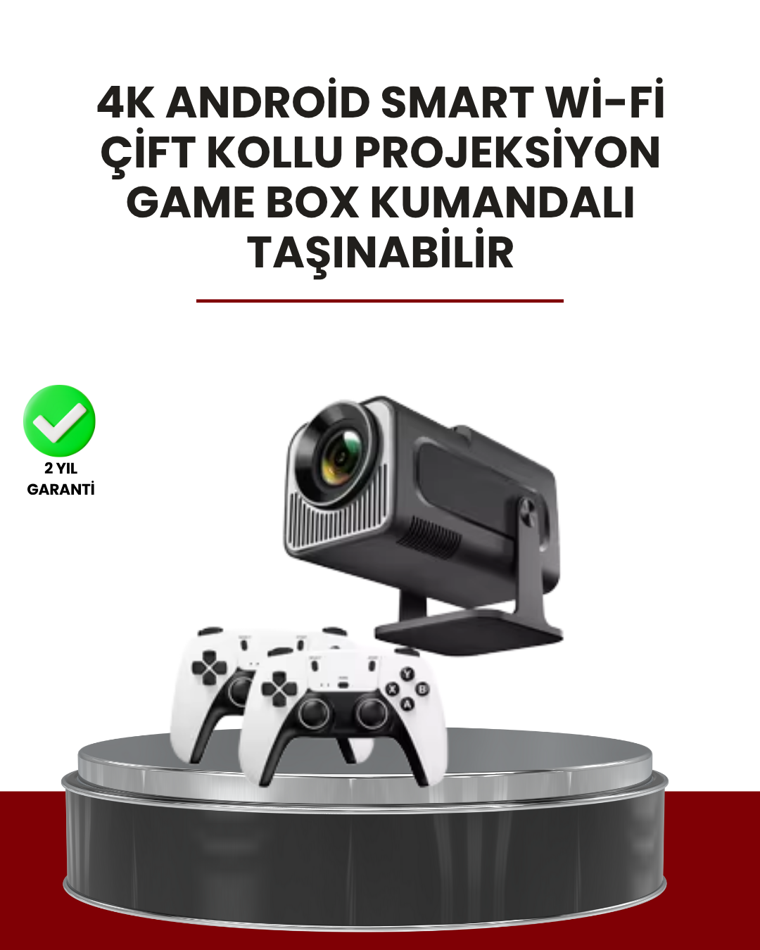 Taşınabilir Full HD Projektör - 1 GB RAM 8 GB Hafıza