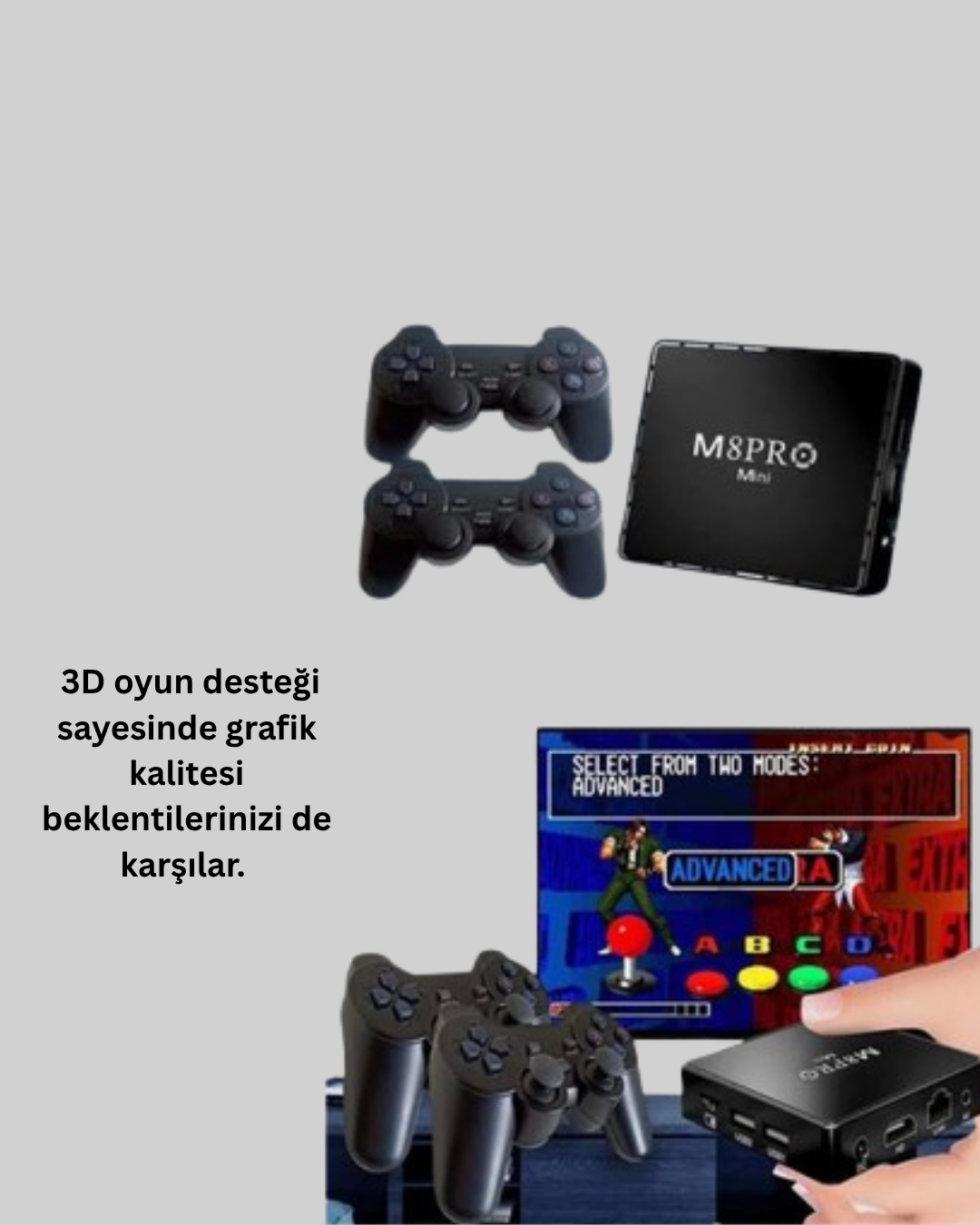 hem Android medya kutusu hem de retro oyun konsolu işlevi gören çift sistemli yapısıyla