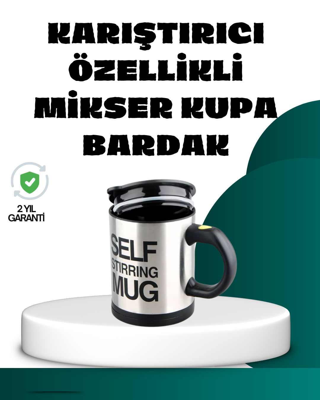 Otomatik Karıştırmalı Termos Kupa | USB Şarjlı ve Ergonomik Tasarım