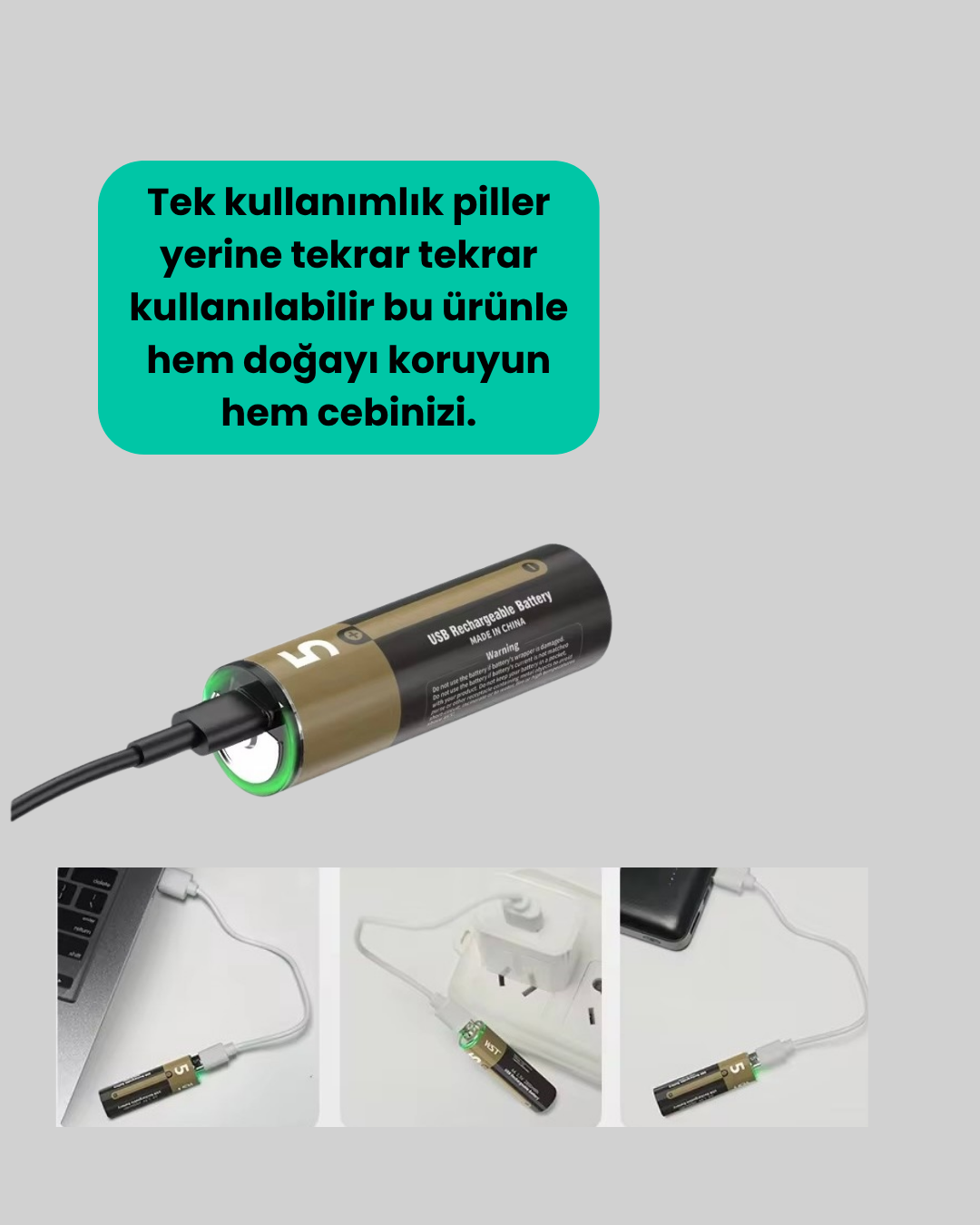 Modern cihazlara uygun enerji kaynakları artık daha pratik. USB Type-C şarj girişi sayesinde bu AA lityum pil