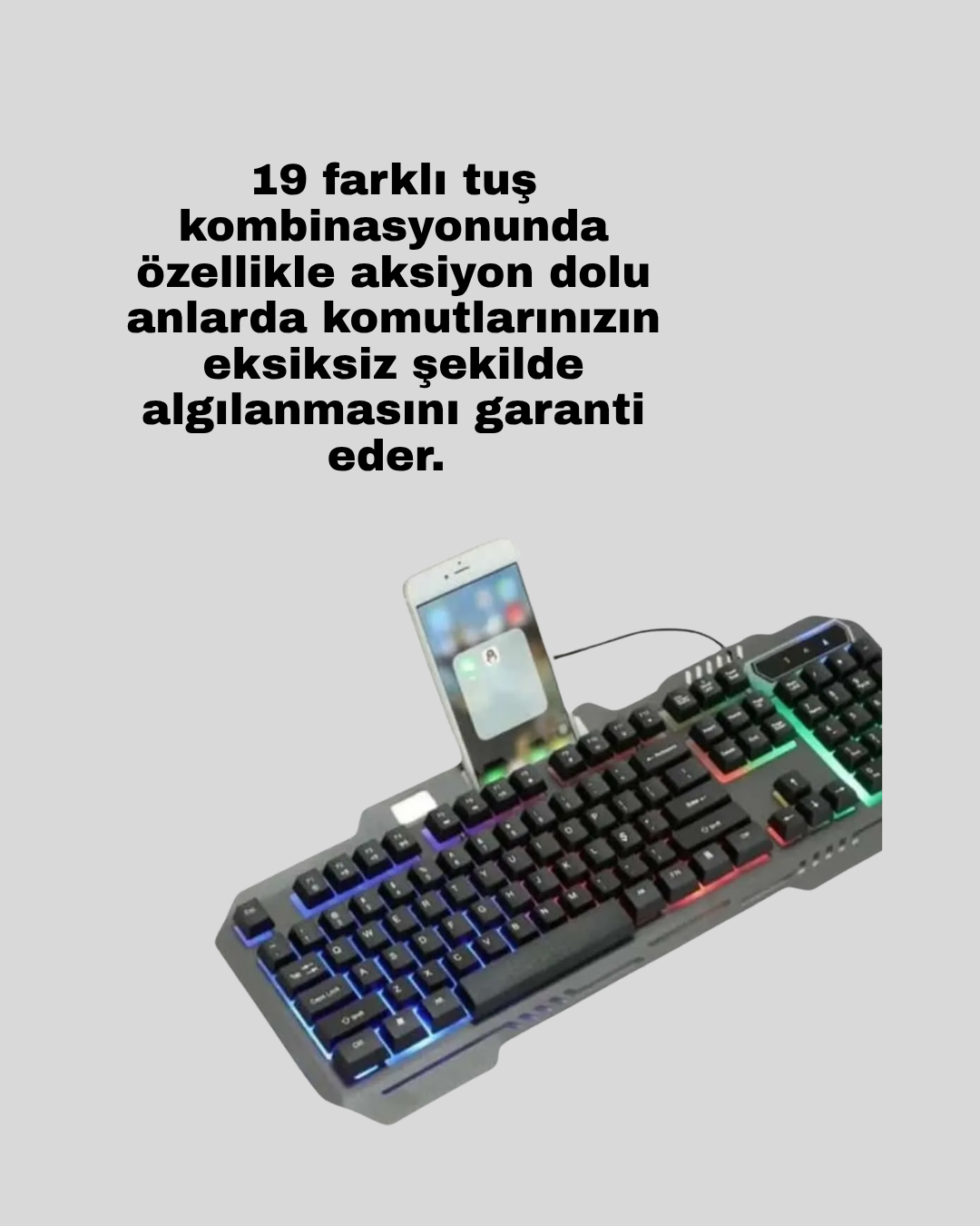 Oyun dünyasına yeni adım atanlar için tasarlanan PG8018 LED ışıklı mekanik klavye ve mouse seti